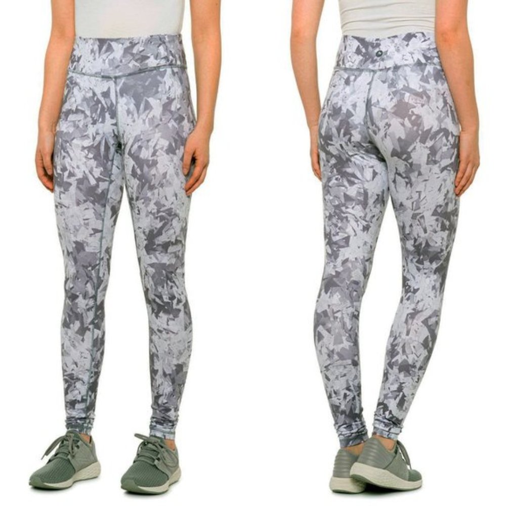 MARMOT Everyday Grey Crystals pull-on active workout mid rise tights leggings